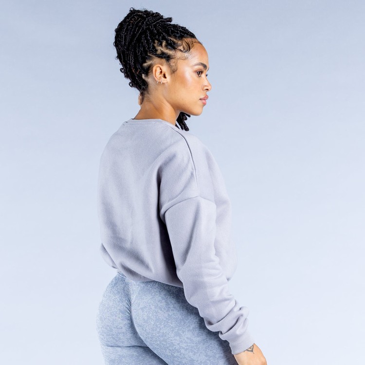 Dámské Mikiny Dfyne Luxe | Revive Crop Šedé | RDPKIFE-64