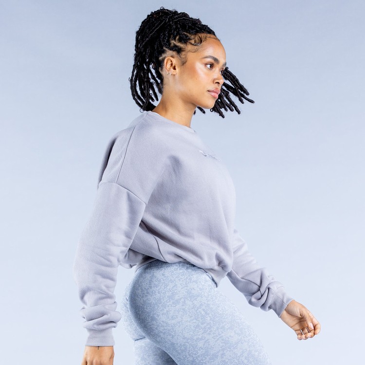 Dámské Mikiny Dfyne Luxe | Revive Crop Šedé | RDPKIFE-64