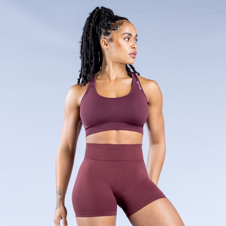 Dámské Sportovní Podprsenky Dfyne Dynamic Seamless Vínové | GQSXLYP-23