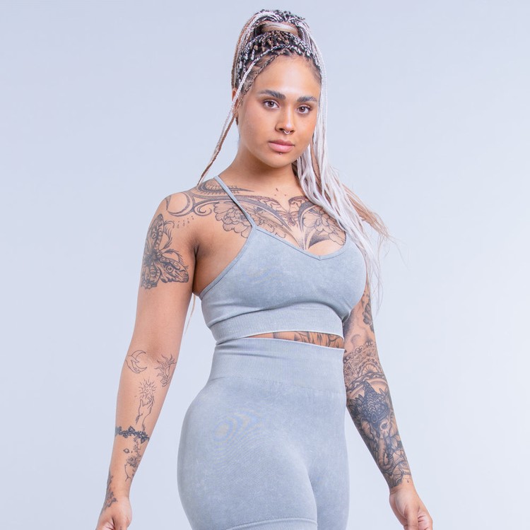 Dámské Sportovní Podprsenky Dfyne Valkyrie Acid Wash Zelene | DYNHEWS-48