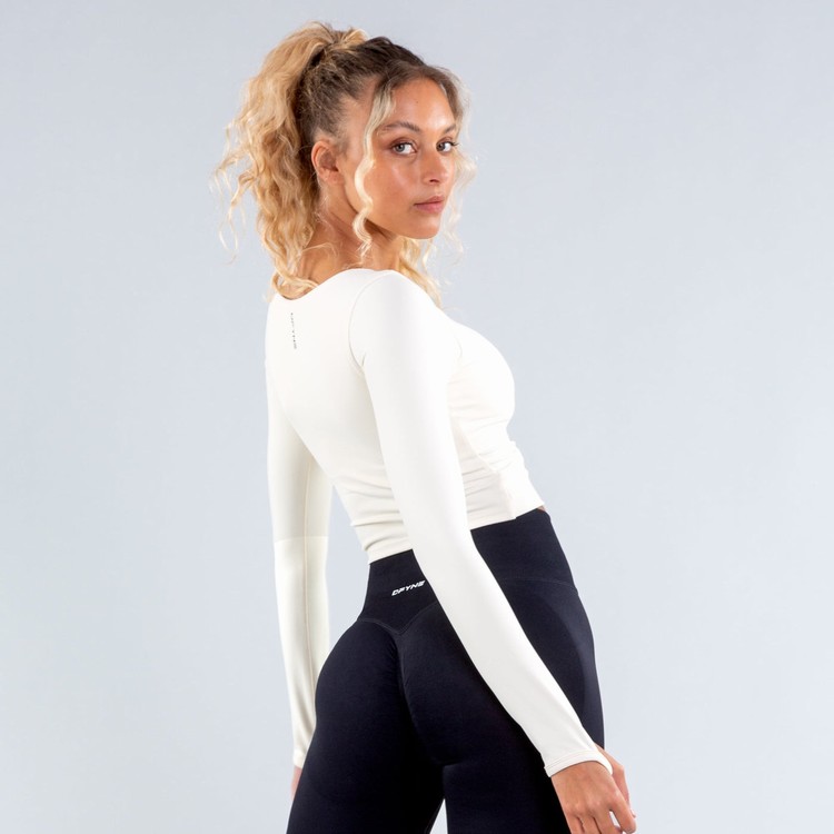 Dámské Tričko Dfyne Origin Long Sleeve Krém | TEQYCIF-34